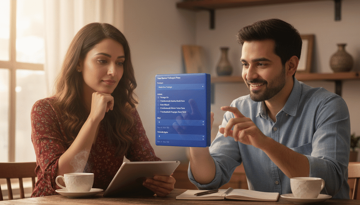 couple calculating their barat package cost live